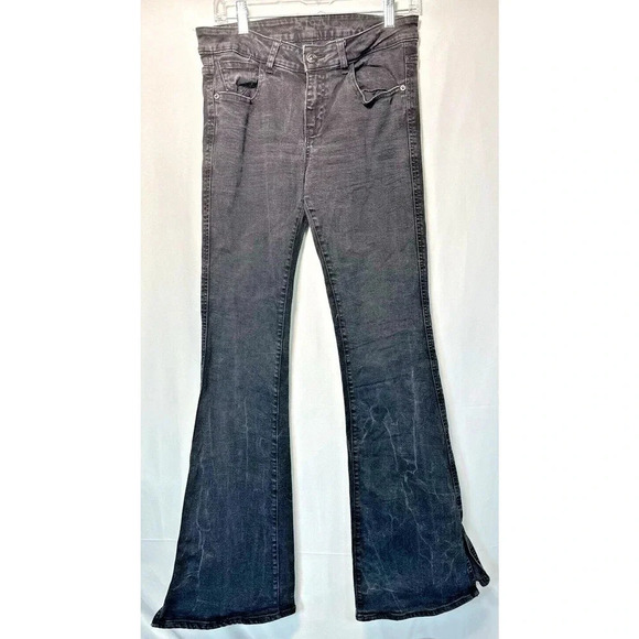 Zara High Waisted Flare Leg Black Denim Womens Sz 8 Cowgirlcore Festival Fairy - Picture 5 of 8